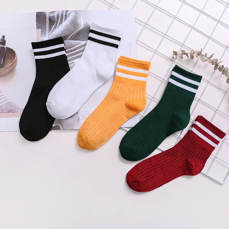 New High Quality Women Girls Socks Casual Striped Candy Colors Cotton Comfortable Short Sock Fashion Female Funny Socks