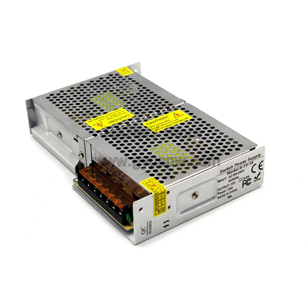 15V 4.8A 72W импульсный источник питания DC15V SMPS для светодиодной ленты дисплей CCTV реклама