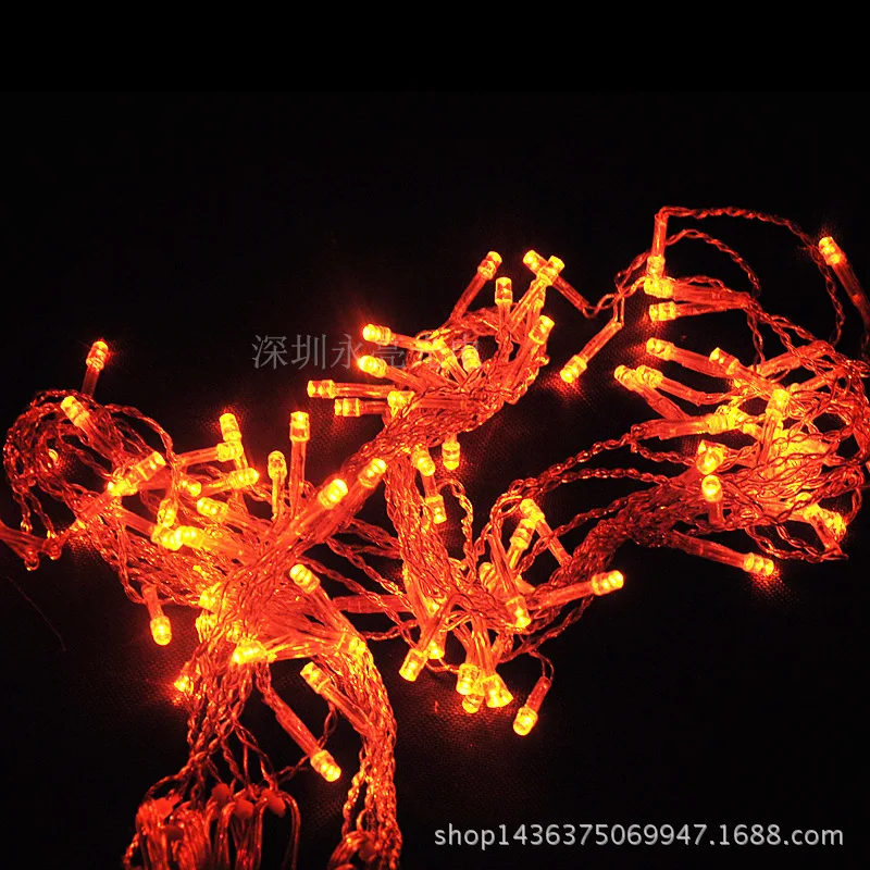 4 M 96LED Yellow Icicle Lights Curtain Waterfall Light Droop Colorful Lights Holiday String Light Showcase Decoration Christmas