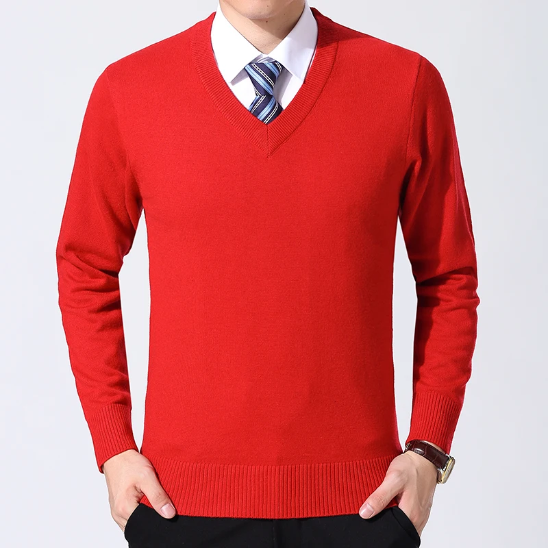2019 autumn new wool sweater men's sweater long sleeve v-neck solid color urban wild thick warm long-sleeved men's pullover 2019 autumn new wool sweater men's sweater long sleeve v-neck solid color urban wild thick warm long-sleeved men's pullover