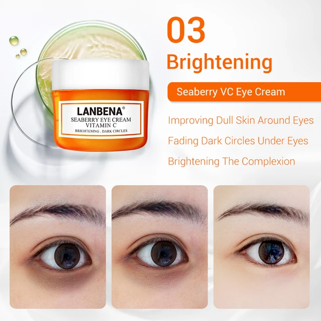 LANBENA Buy 2PCS Vitamin C Face Cream Get 1 Free Eye Cream Moisturizing Anti Aging Whitening Fade Dark Spots Skin Care