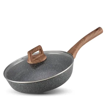 

Stone Pan Household Non-stick Steak Frying Pan Gas Stove Suitable for Sending Pot Cover To Send Wooden Shovel