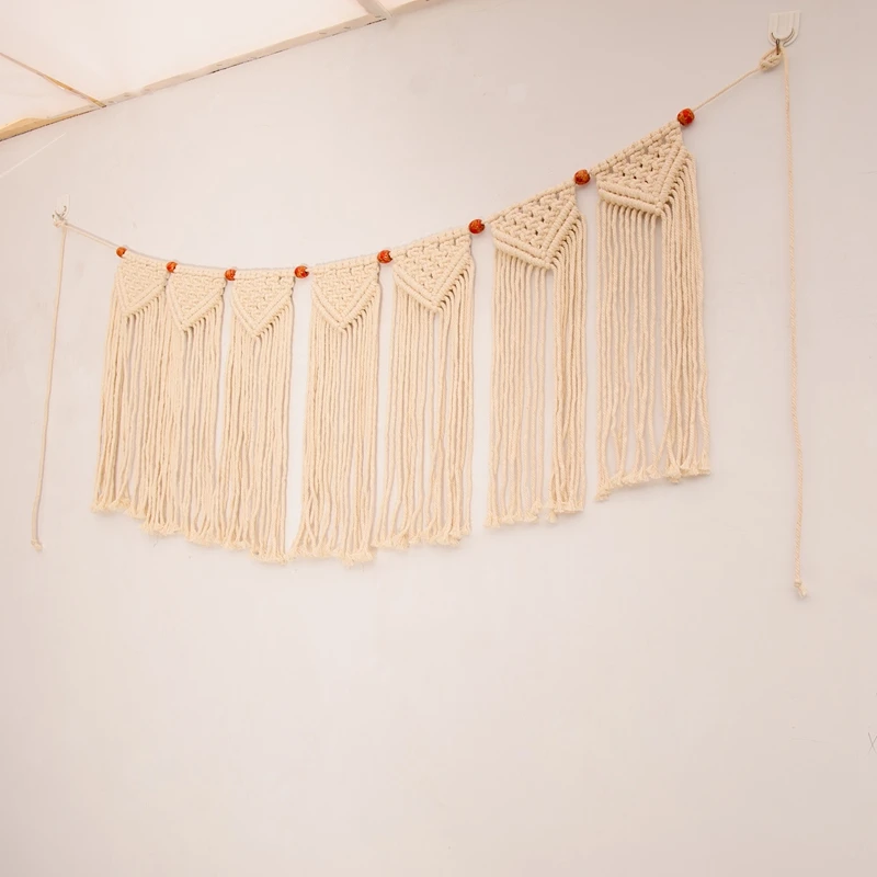 Макраме тканая настенная гирлянда из бахромы баннер богемный Настенный декор Тканое украшение для дома для квартиры спальни гостиной