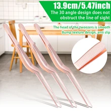 5,47 дюймов Мини профессиональный шеф-повара покрытие Пинцет щипцы сервировки Презентация из нержавеющей стали офсетный шеф-повара кухонный инструмент 13,9 см