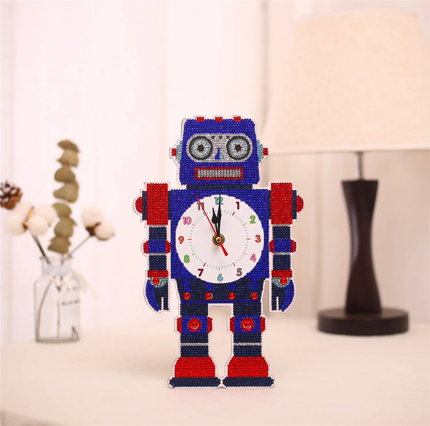 Милые часы с изображением животных алмазная живопись 5D DIY вышивка круглый и специальный настенный Декор для дома ремесла и шитья рукоделие вышивка крестиком - Цвет: 19x31cm