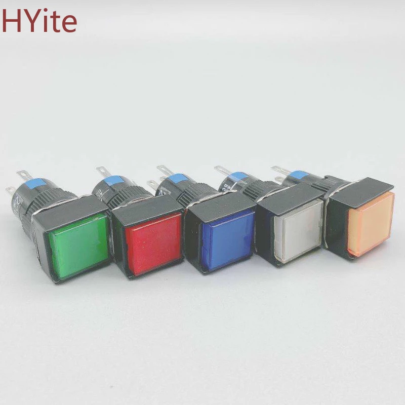 12V Momentary 5 Pin 16mm Push Button LED Light Self Locking Square Switch on/off 12V Momentary 5 Pin 16mm Push Button LED Light Self Locking Square Switch on/off