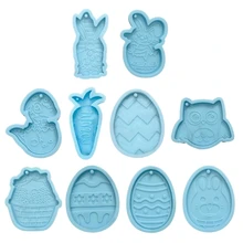 

Easter Bunny Egg Dinosaur Owl Keychain Epoxy Resin Mold Jewelry Pendants Silicone Mould DIY Crafts Decorations Ornaments Casting