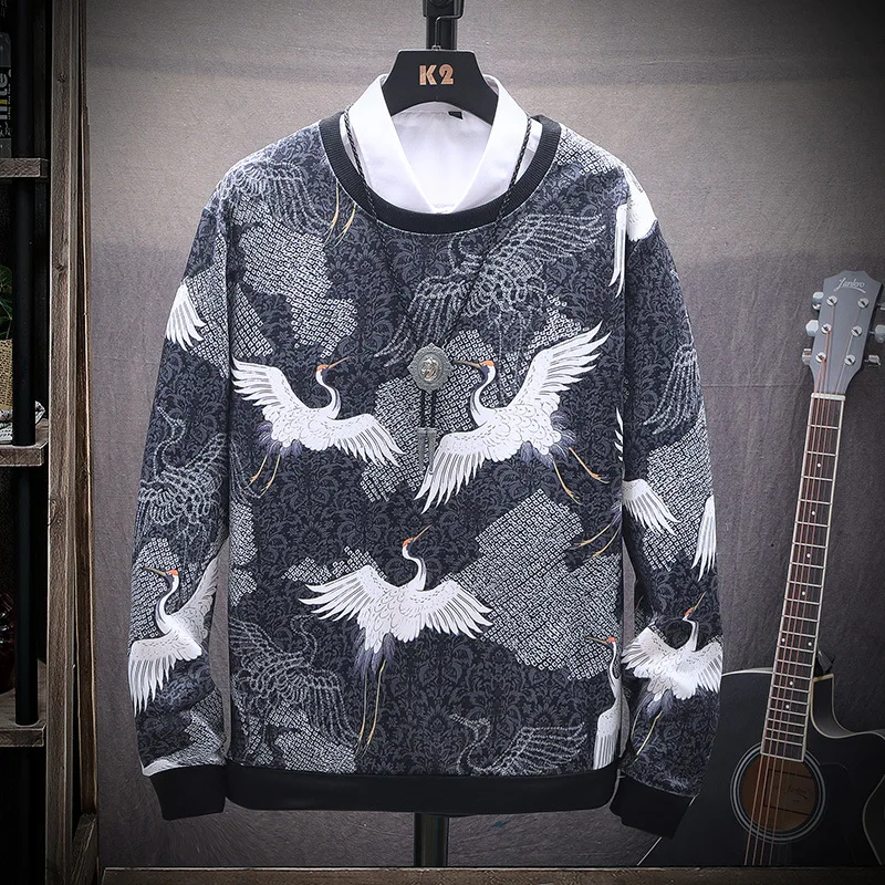 Autumn Mens High Quality Sweater Men's Sweaters Sweatcoats Men O-neck Knitted Pullovers Printing Sweaters