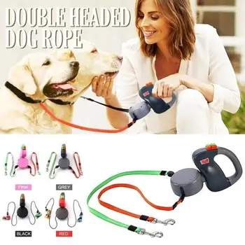 

Automatic Retractable Reflective Double-Ended Traction Rope Double Lleashes Pet Outdoor Traction Rope Walking Leash For Dog