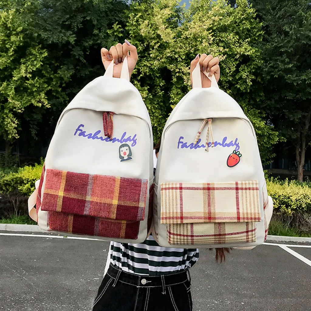 Модные женские школьные рюкзаки, сумка для девочек, винтажный рюкзак, рюкзак для путешествий, Большой Вместительный рюкзак, новая клетчатая посылка для отдыха#802
