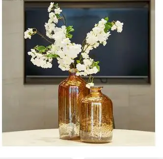 

NORDIC RUSTIC HOME DECOR DREAM GOLD POWDER GLASS VASE COLOR GRADIENT VASE FLORAL FLOWERPOT HOME DECORATION ACCESSORIES MODERN