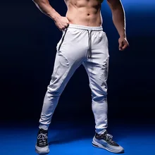 Дышащие брюки для бега, Мужские штаны для фитнеса, бегунов, бега с карманами на молнии, тренировочные спортивные штаны для бега, спортивные штаны