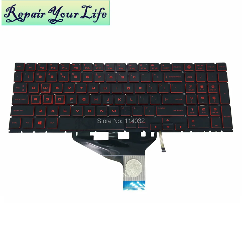 Клавиатура для HP OMEN 15 DC dc0000tx 01tx dc0086nr английская 9Z.NFBQ.101 черная замены красных
