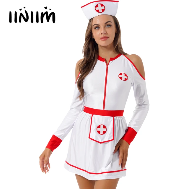 Costume da medico infermiera Sexy per abito da donna con cerniera