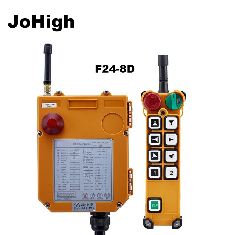 

JoHigh IP65 degree Industrial remote controller Hoist Crane Control Lift Crane 1 transmitter + 1 receiver F24-8D