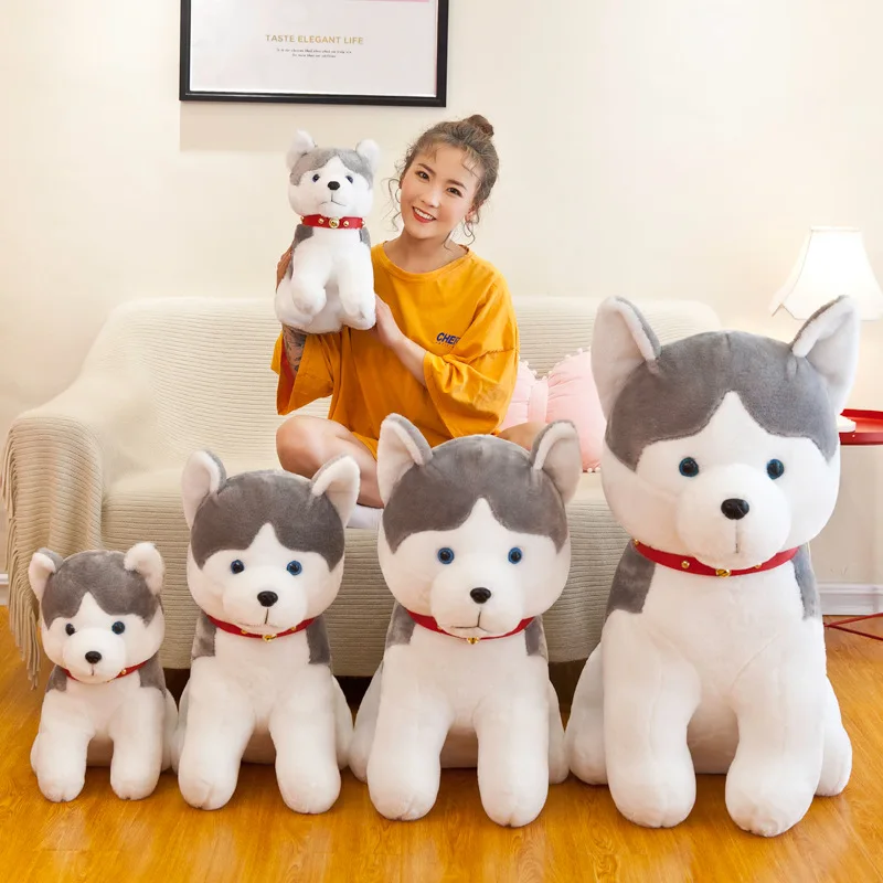

New Style Creative Doll Husky Plush Toys Two Ha Dog Model Doll Birthday Gift