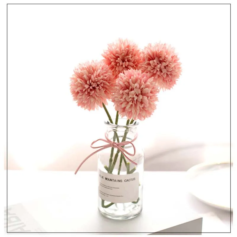 1 шт. красивый одностволовый Шелковый Искусственный цветок Гортензия Одуванчик шар для украшения дома