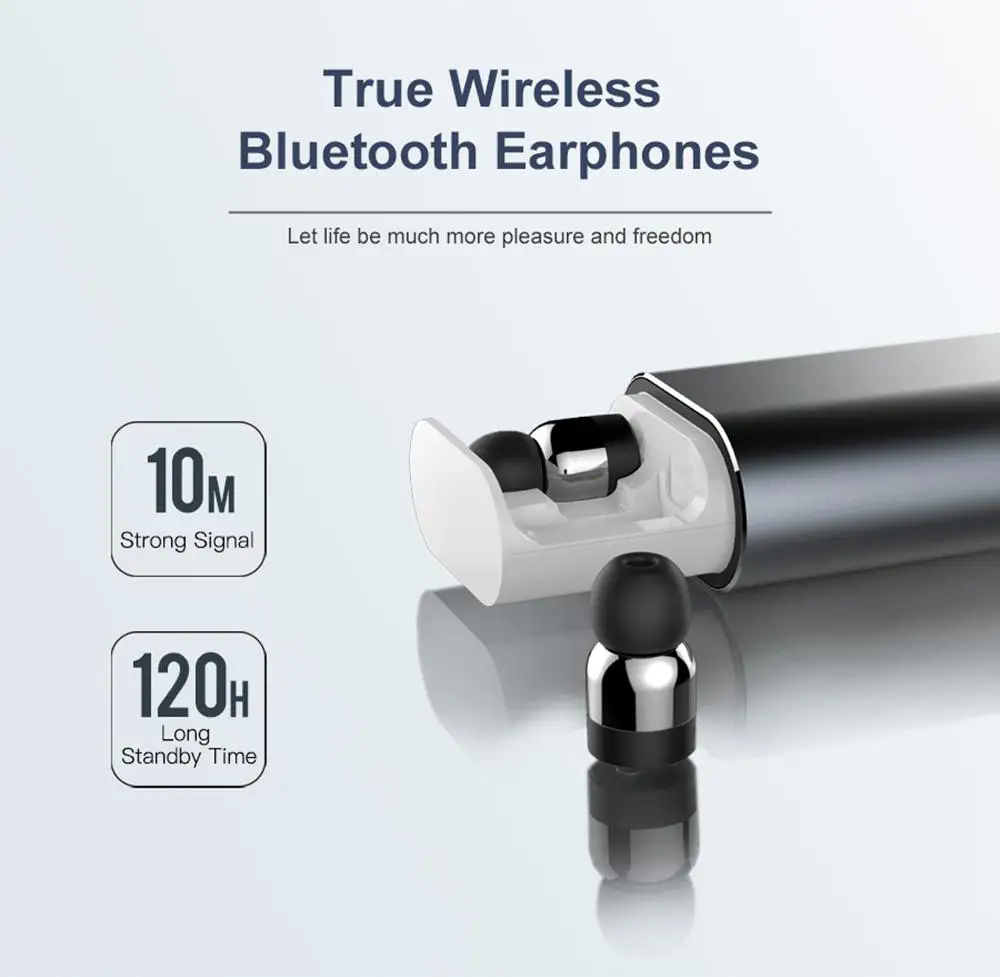 

Dual TWS Wireless Bluetooth In-ear Stereo Music Headsets IPX4 Invisible Earphone w/Mic 2000mAh Charging Box Power Bank