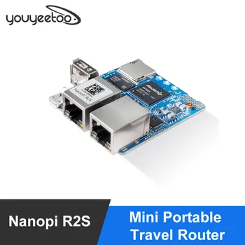 

FriendlyElec Nanopi R2S Mini Portable Travel Router OpenWRT with Dual-Gbps Ethernet Ports 1GB DDR4 Based in RK3328 Soc for IOT