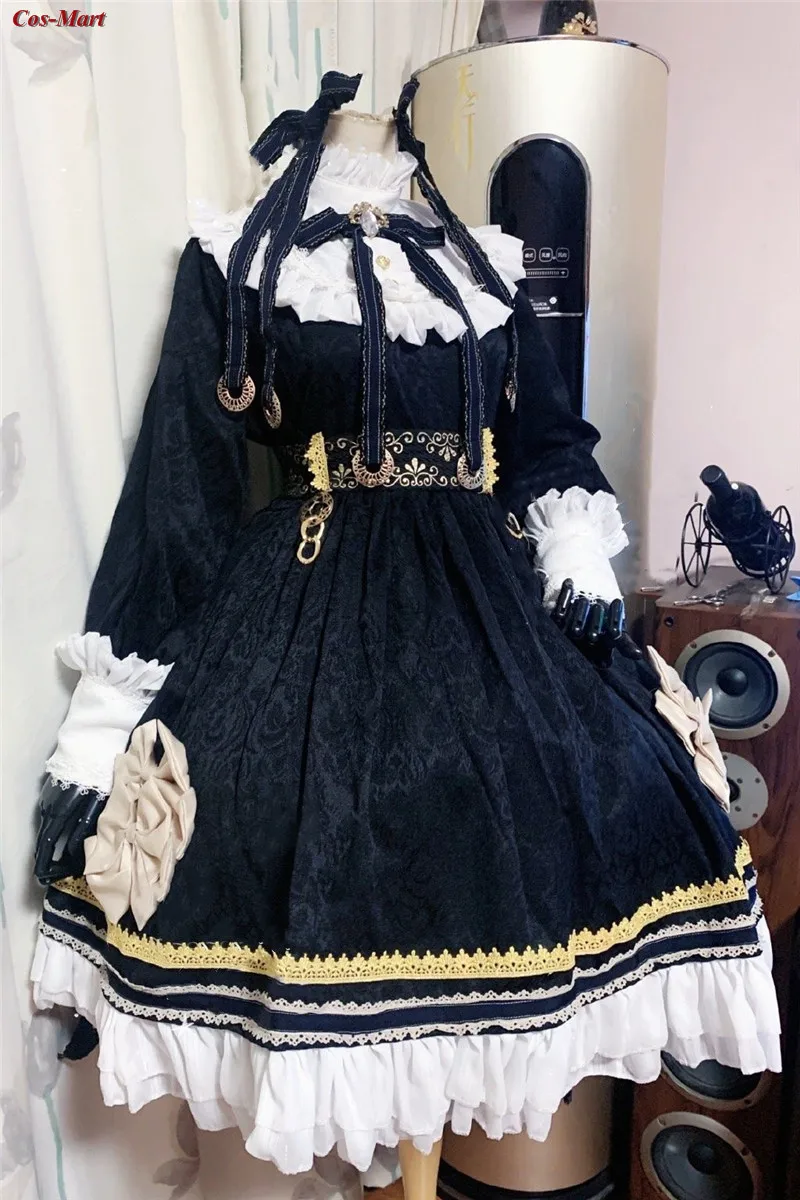 

Hot Game Cosplay Costume Fashion Black Lolita Uniform Formal Dress Unisex Activity Party Role Play Clothing Custom-Make Any Size