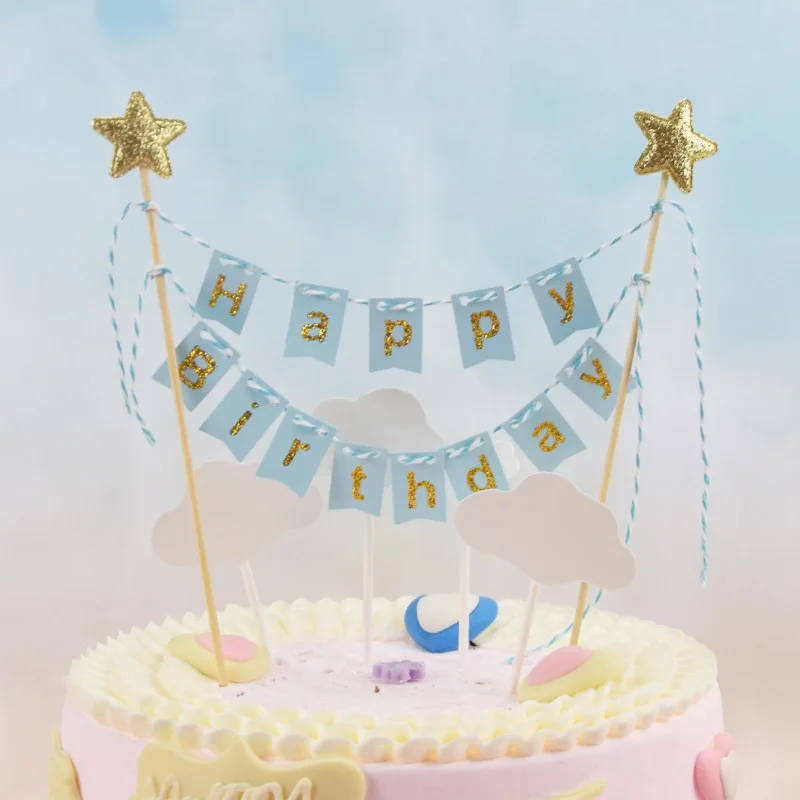 Украшение для десерта декоративный флаг HappyBirthday плагин день рождения Счастливые вставки пекарня день рождения торт карта инстерт