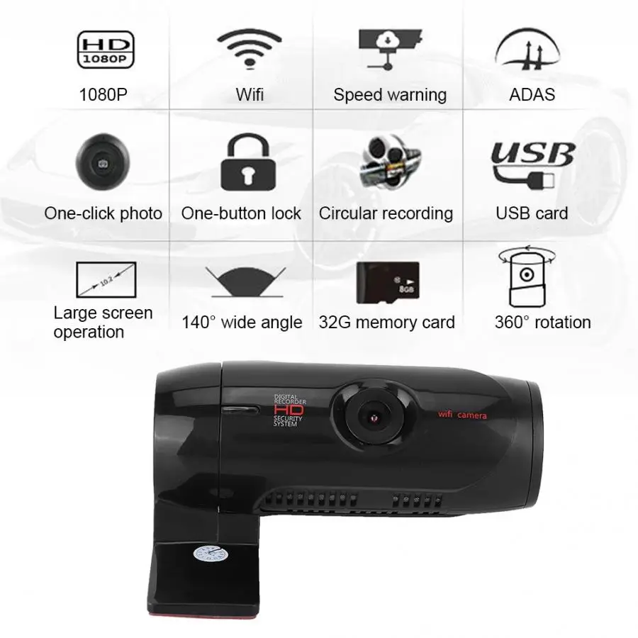 Автомобильный видеорегистратор era Mini car wifi DVR видеорегистратор 1080P HD видеорегистратор с ночным видением Запись вождения видео камера автомобильные аксессуары