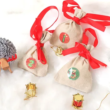 

Christmas Gifts Santa Gift Bag Candy Bag Christmas Home Decorations Delicate Bags Calendar Countdown Bag Candy Storage Pouches
