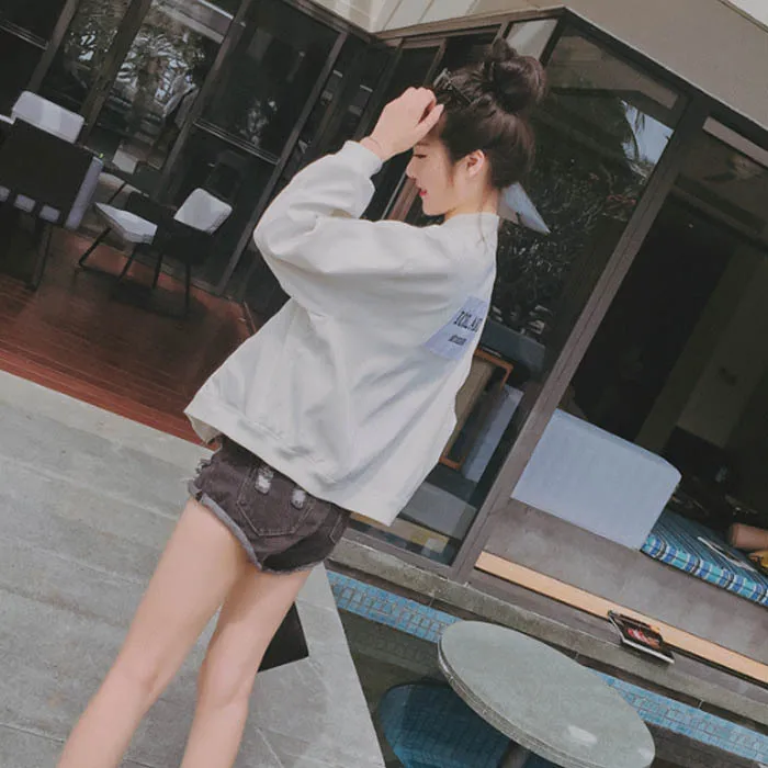 

Slimming Korean-style Versatile Solid Color Baseball Uniform Original Applique Lettered Casual Coat Women's