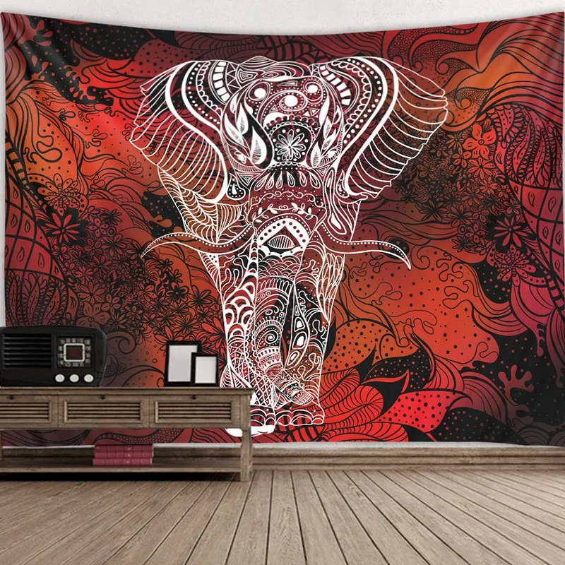 

Bohemian Mandala Tapestry Wall Hanging Elephant Hippie Tapestry Wall Fabric Boho Decor Psychedelic Carpet Wall Cloth Tapestries
