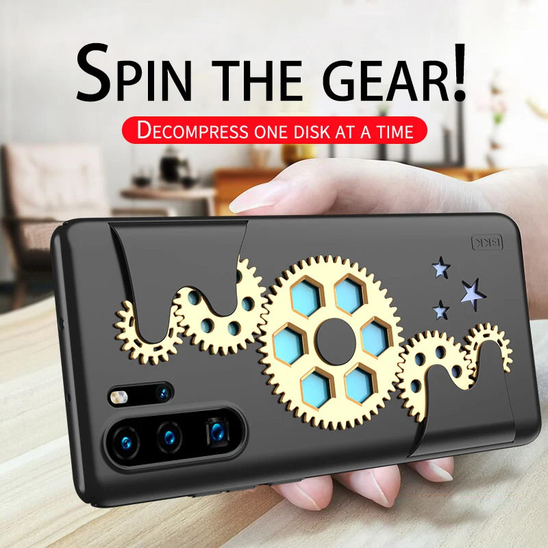 

For Huawei P30 Pro Case Cover Mechanic Rotary Decompression Gear Covers Anti-fall Hard PC Ultra-thin For Huawei P30 Pro Case