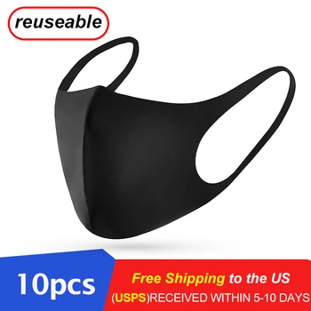

10pcs Reusable Face Masks Anti Dust Masks Unisex Breathable Earloops Face Mouth Cover Face Regular Protective Mask Fast shipping