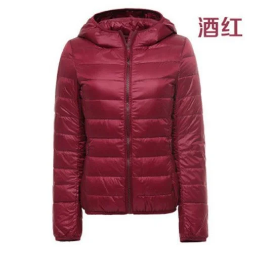 18 NoEnName_Null Женская Uniqlo стильная легкая куртка на утином пуху зимняя верхняя одежда пальто пуховик Новая мода корейского размера плюс - Цвет: 18
