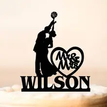 Баскетбольный свадебный торт Топпер, свадебный торт Топпер, Mr и Mrs торт Топпер, персонализированные Свадебный торт Топпер, заказной торт Топпер