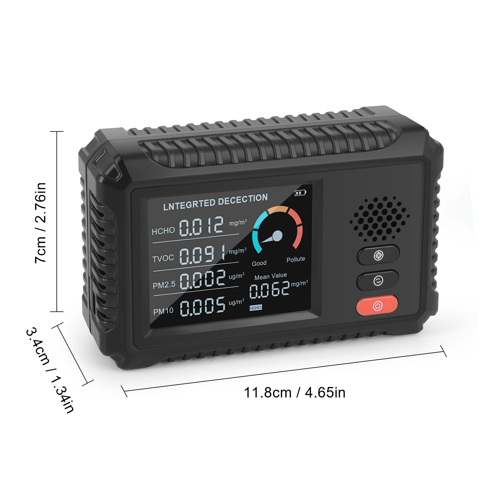 HLW-100 Air Quality Monitor TVOC HCHO PM2.5 PM10 Home Office Outdoor