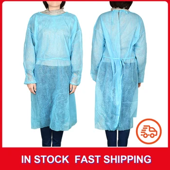 

Disposable Isolation Suit Gown with Elastic Cuff Protective Suit Non-Woven Splash Resistant Dustproof Protective Clothes