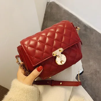 

Women's Handbags Wild Crossbody Bags Plaid Chains New PU Letter Flap Ladies Fashion Casual Messenger Shoulder Bags Female Totes