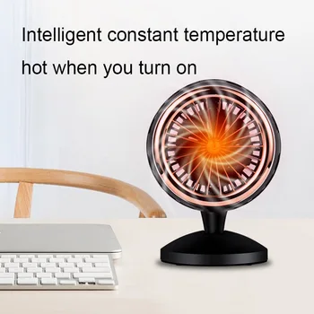 

USB Mini Electric Heater Fan Portable Desktop Cooling Fan Air Circulation Fan Double-blade turbofan Cooler 360 Rotation For Home
