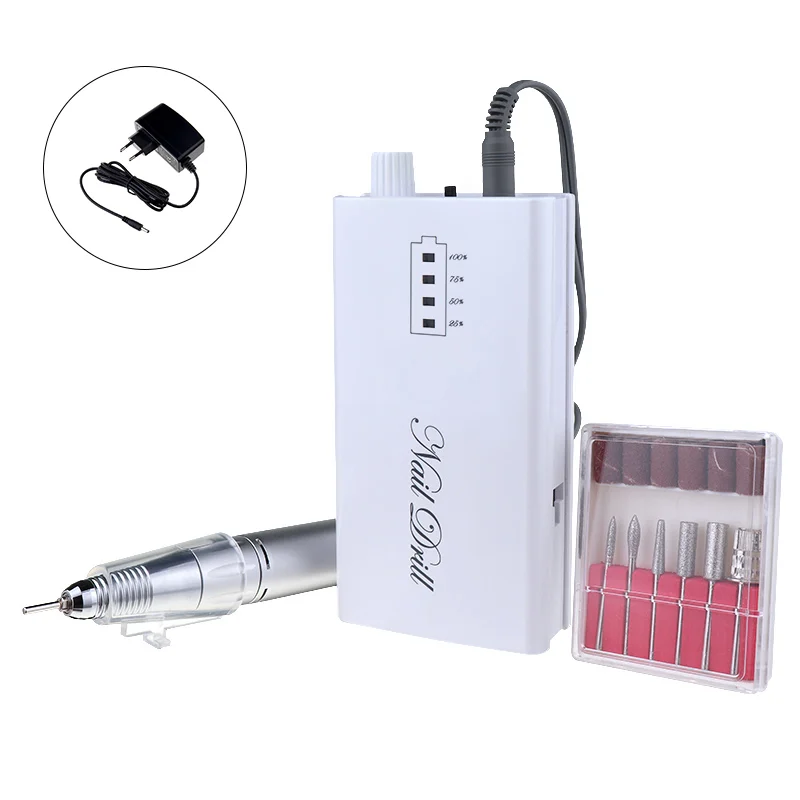 

30000 RPM Portable Electric Nail Drill Bits Machine Rechargeable Speed Control Manicure Pedicure Set For Nail Equipment EU Plug