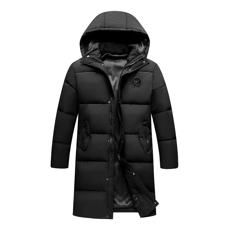 

Plus Fat plus Size Length Cotton-padded Jacket Male Over The Knee Cotton-padded Jacket Coat Middle-aged And Elderly Dad Pack