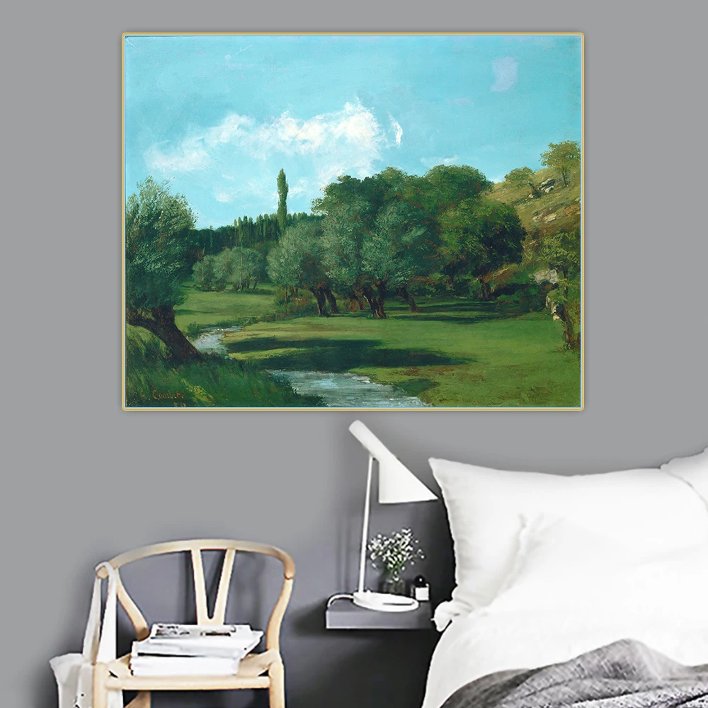 Цитон Gustave Courbet La Bretonnerie в отделе Indre 》 холст искусство Масляная живопись фон