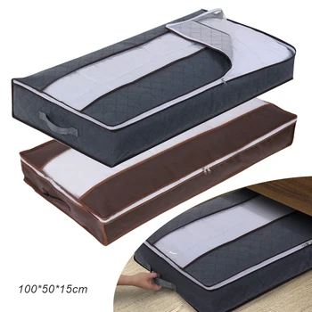 

Non-Woven Bedding Storage Bag Foldable Bed Under Closet Storage Box Clothes Divider Organizer Quilt Bag Holder Space Saving