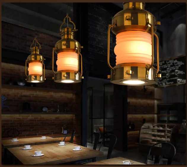 

Kerosene lamp Hanging Glass Shade Pendant Lamp Lights E27 LED For Kitchen Restaurant Living Room