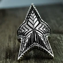 Кольцо S925 из тайского серебра в виде пентаграммы мужское