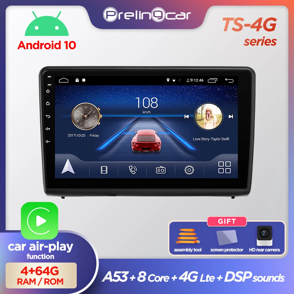 Автомобильная Мультимедийная система Prelingcar Android 10 0 GPS-навигатор DVD-плеер для Ford