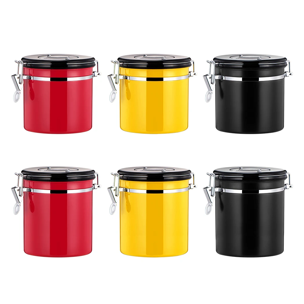 

Stainless Steel Coffee Beans Sealed Can Personal Care Appliance Food Kitchen Storage Container For Coffee Beans 800ml 1200ml