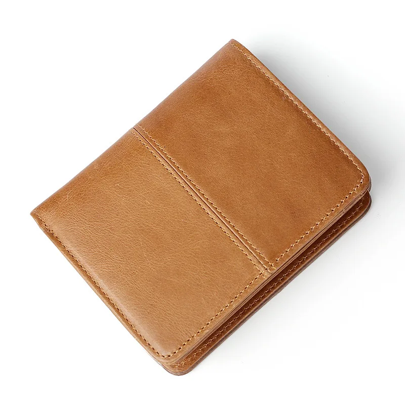 MS, брендовый мужской кошелек из натуральной коровьей кожи, Ретро стиль, на молнии, карман для монет, двойной дизайн, мужской кошелек, высокое качество, мужской держатель для карт, ID - Цвет: Brown