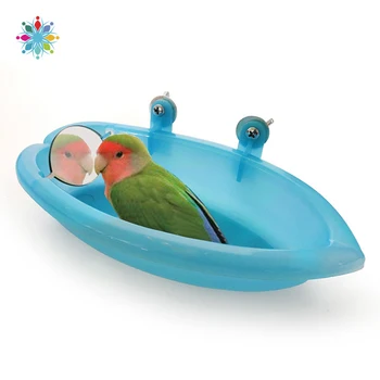

Bird Bath Box With Mirror Portable Parrot Hanging Bathroom Bathing Tub For Small Birds Parrots Cleaning Supplies TLS