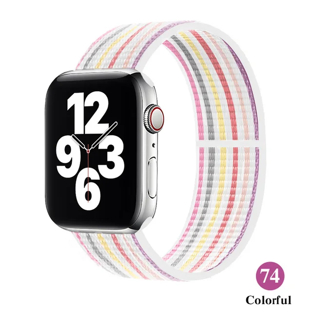 Nylon Strap for Apple watch series 7 band 41mm 44mm 40mm 42mm 38mm smartwatch wristband belt sport loop bracelets iWatch 3456 se 74