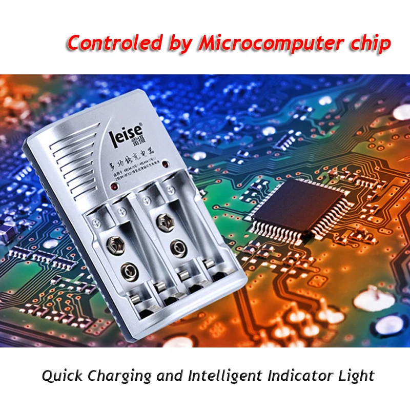 Leise зарядное устройство для AA AAA 9V nimh nicd аккумуляторная батарея интеллектуальный