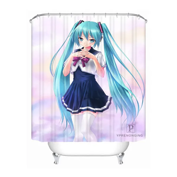 Shower Curtain Пользовательские Hatsune. Miku. полная ванная комната приемлемая занавеска из полиэстеровой ткани занавеска для ванной#180320-01-158 - Цвет: Shower Curtain